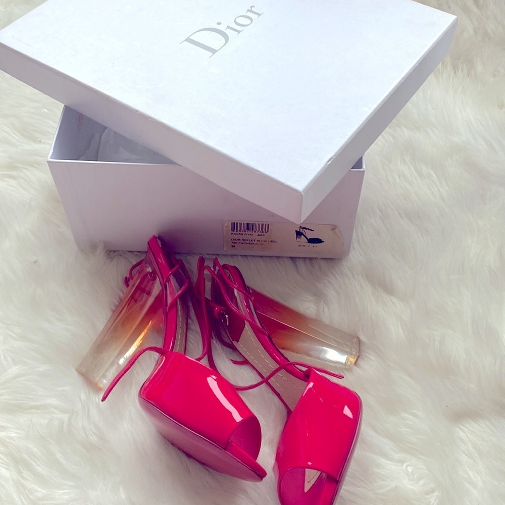 Christian Dior Reflet Plexi Patent PVC Heel - Picture 9 of 11